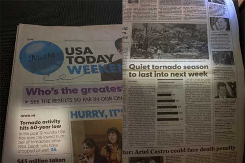 usa today low tornado activity