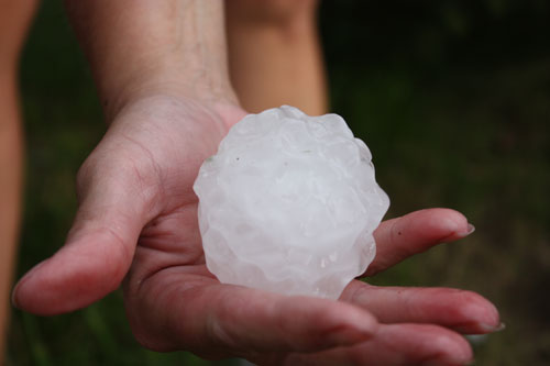 Soft ball sized hail