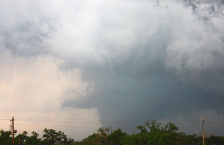 cone shaped tornado obstructed