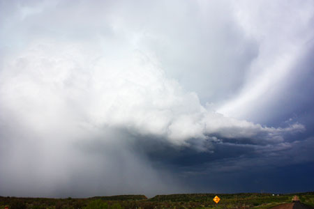 hail shaft backside of storm