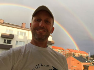 selfie with double rainbow