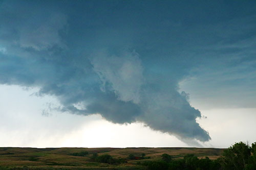 wall cloud with tail cloud