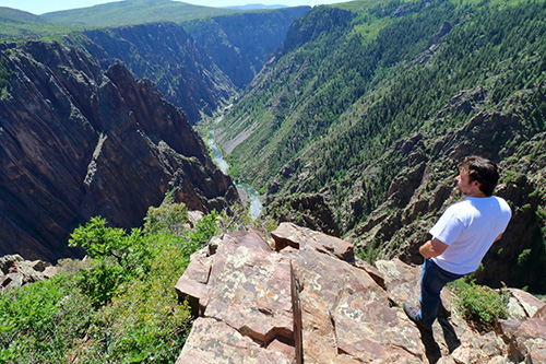 looking out over cliff