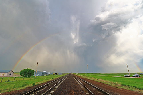railroad rainbow rays